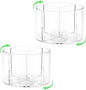 2PCS Rotating Drink Packet Organizer, BPA-Free Clear PET Leakproof Lazy Susan with 4 Compartments, 360° Silent Spinning Storage for Tea/Coffee/Sugar Packets - Pantry/Fridge/Countertop/Office