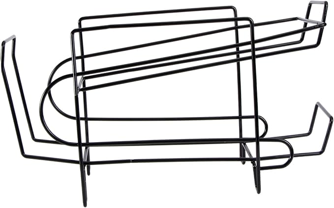 PRETYZOOM 1pc Rolling Drink Storage Rack Space-saving Beverage Holder for Refrigerator Dual-layer Canning Organizer Black for Kitchen and Pantry Organization