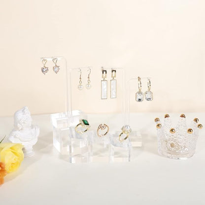 2pcs Acrylic earring display stands for selling, Clear earring holder organizer, transparent L bar earring hangers mini stand【Clear Acrylic Earring L Stand-2pcs 】