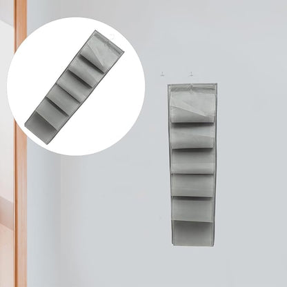 Compartment Hanging Shoe Storage Bag Gray Non-woven Over Door Organizer with Pockets for Socks Underwear Bras Space-saving Closet Wall Hanging Organizer