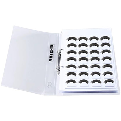 70 Pairs Eyelash Storage Book with Clip, False Eyelashes Organizer Case, Lash Holder Album with 5 Trays & Dividers, Portable Eyelash Display Card, 12.2 x 9.4 x 0.9 in