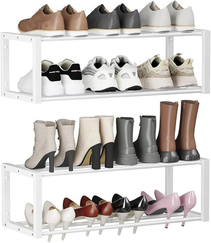 for Hanging Shoe Organizer,2 Pack Wall Mounted Shoe Rack Holds 12 Pairs,Space Saving