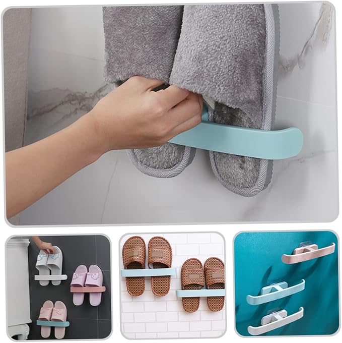 PRETYZOOM 9pcs Wall-mounted Slipper Rack Organizer No-drill Shoe Holder for Bathroom Kitchen and Entryway Stylish Strong Easy to Install Multi-purpose Hanging Storage