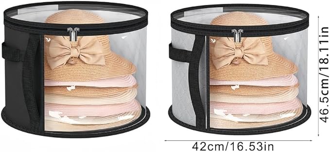 Breathable Hat Organiser Bag Foldable Caps Holder Hat Storage Bucket with Handle for Travel and Home Use