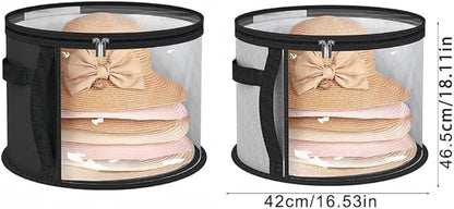Breathable Hat Organiser Bag Foldable Caps Holder Hat Storage Bucket with Handle for Travel and Home Use