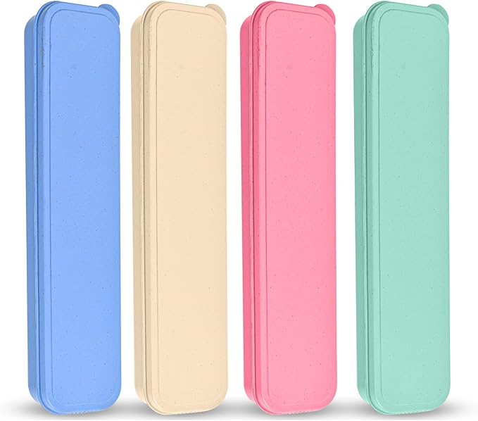 Travel Cutlery Case Portable Utensil Holder Large Travel Silverware Case Flatware Storage Box Camping Utensils Cutlery Cases for Fork Spoon Chopsticks Lunch Box, 9.6 x 2.1 inches (Multi)