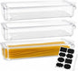 3 Pack Pasta Storage Container Plastic Spaghetti Food Storage Box, Airtight Spaghetti Noodle Holder Rectangular Chopstick Storages Box for Spaghettis, Pasta, Noodles, Eggs, Fruits Snacks