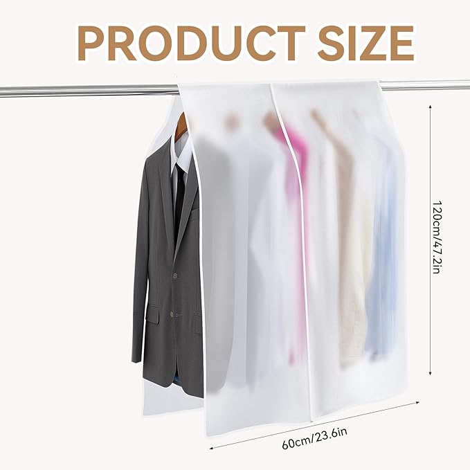 Clothing Rack Covers Hanging Clothes Dust Covers Garment Bag Organizer Storage Waterproof Hanger Protector Clear Clothes Shoulder Rack Cover Suit Coat Dress Closet Dustproof Cover, 23.6 x 47.2 in