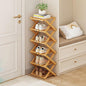 YYW Shoe Rack, Foldable Bamboo Shoes Shelf, Freestanding Shoe Storage Organiser for Entryway, Hallway, Bedroom, Closet (Wood Color, 6 Layers)