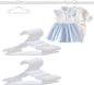 Baby Hangers 100 Pack 10.35 Inch Kids Clothes Hangers Plastic Infant Hangers for Closet Infant & Toddler Clothing Pants Coats Skirts (White)