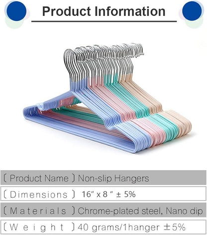 Lomani Colored Steel Clothes Hangers,60-Pack Random Color, Non Slip, Durable Heavy Duty, Coat & Suit Hangers Space Saving Adult