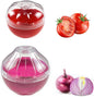 2PCS Fruit and Vegetable Shaped Savers Onion and Tomato Storage Containers for Fridge Vegetable Crisper Makes Food Stays Fresh Longer