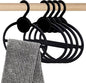 AHANDMAKER 10 Pcs Black Plastic Oval Scarf Hanger, Space Saving Scarf Holder, Tie, Belt, Headband Organizer, 5.35 Inch