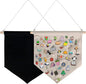 Enamel Pin Wall Display Banner Holder, Blank Canvas Banner Wall Hanging Brooch Jewelry Storage Case Display Storage Set for Pin and Brooch Collections (Beige A+Black A)