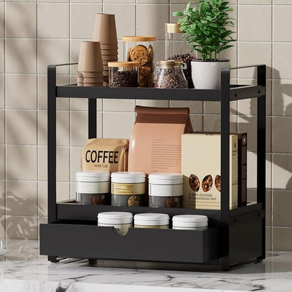 Boulphia 2-Tier Bathroom Organizer (Black - New)