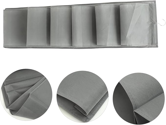 Hemobllo Over Door Hanging Shoe and Underwear Storage Bag Organizer Compartment Non Woven Closet Hanging Organizer for Wardrobes and Door Storage Gray