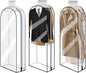 10” Gusseted Clear Garment Bags, 40” Hanging Suit Bags for Closet Storage - Protect Clothes, Suits, Coats, Dresses - 3 Pack (60 inch)
