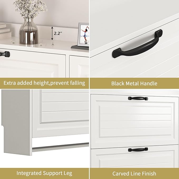 VERYKE Shoe Storage Cabinet for Entryway with 3 Flip Drawers and Side Cabinet,Large Shoe Rack Organizer Cabinet for Closet,Hallway