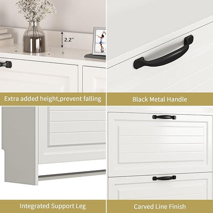 VERYKE Shoe Storage Cabinet for Entryway with 3 Flip Drawers and Side Cabinet,Large Shoe Rack Organizer Cabinet for Closet,Hallway