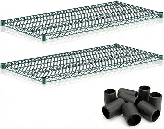 2 Pack Green Additional Wire Shelf for 24"x42" NSF Shelving Units, Replacement Shelves for Wire Rack