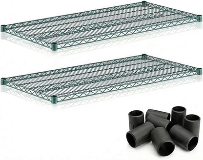 2 Pack Green Additional Wire Shelf for 24"x42" NSF Shelving Units, Replacement Shelves for Wire Rack