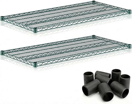 2 Pack Green Additional Wire Shelf for 24"x42" NSF Shelving Units, Replacement Shelves for Wire Rack