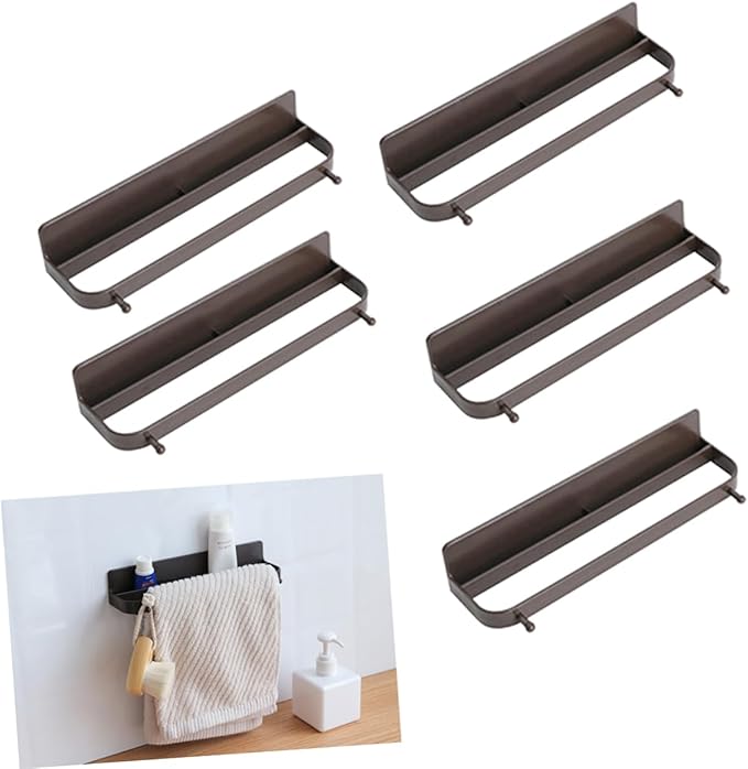 Happyyami 5pcs Wall-Mounted Slippers Rack Over The Door Shoe Organizer Easy Install Adhesive Hooks Bathroom Decor Storage Rack Punch Stand
