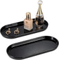 SheeChung Acrylic Vanity Tray Bathroom Storage Tray, 9.65 in x 4.5 in Catchall Holder, Countertop Sink Dispenser Organizer for Cabinet, Vanity, Shelf, Cupboard, or Closet Organization (2 Pack, Black)