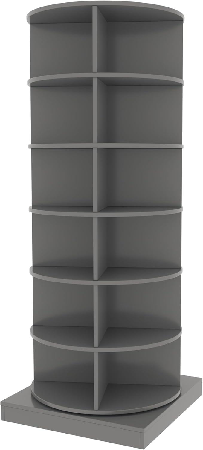 Rotating Shoe Rack, 6-Tiers Storage Shoe Rack Tower, Free Standing 360°Shoe Storage Organizer Shoe Rack for Entryway Living Room Hallway (Grey, 6-Tiers)