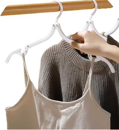 20Pcs Travel Hangers Space Saving Portable Folding Coat Hangers Travel Accessories Essentials for Traveling Camping Flying RV Cruises Suitcase Foldable Clothes Drying Rack (White)