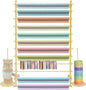 Ribbon Storage Organizer, Wall Mounted Ribbon Organizer, 12-Tier Metal Gift Wrapping Paper Rack, Spool Tie Scarf Hijab Belt Towel Hanger, for Home, Craft Room, Flower Shop, Gold, 31.5in Wide