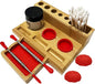 Bamboo Desk Organizer,Carving Tool Organizer with Non-sticky Mat and Silicone Container (16 x 15 x 4.5cm)