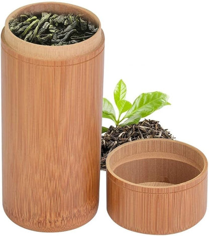 Mumusuki Tea Jar, Portable Sealed Tube Tea Storage Box Canisters Box Wake Tea Bucket for Farmhouse Kitchen Counter(M)