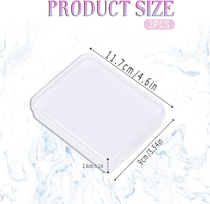 3-Piece Portable Travel Pad Holder - Bathroom Vanity Countertop Storage Organizer - Cotton Ball & Swab Dispenser - Transparent