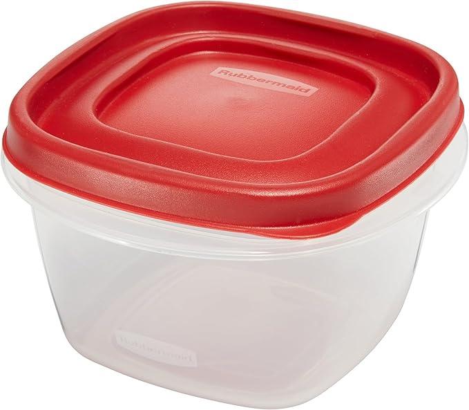 Rubber maid Food Storage Containers Two Cup Food Storage Containers 7 Piece Set, Easy Find Lids, 3 Containers, 3 Lids Chalk Pen And Chalk Labels