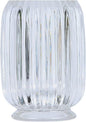 DASITON Makeup Brush holder Organizer,Crystal Cosmetic Makeup Brush Glass Brushes Storage Holder, Vintage Make Up Brush Cup Holder striped vase(Clear)