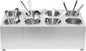 Commercial Utensil Holder, Commercial 6-Hole Stainless Steel Cylinder Flatware Silverware Utensil Holder Compact Cutlery Organizer Countertop Silverware Organizer for Restaurant (8-Hole)
