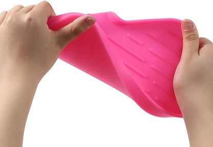 MicoYang Silicone Bathroom Soap Dishes with Drain Spout-Bathroom and Kitchen Sink Organizer,Sponge Holder,Dish Soap Tray,Perfect for Dispenser,Scrubber,Bottle,Cup on Sink or Counter-Rose 9.6"×5.3"