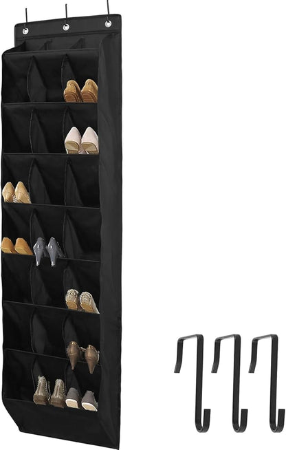 US Over the Door Shoe Organizer Oxford Cloth Over the Door Shoe Rack 24 Compartments Hanging Door Shoe Rack Foldable Hanging Shoe Organizer Over the Door Shoe Storage for Shoes Sneaker(black)