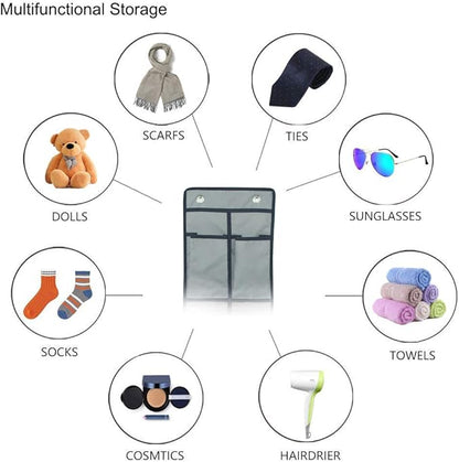Shoe Organizer Over the Door 12 Pockets Shoe storage for Bedroom Door Hanging Shoe Rack Bathroom Closet Storage (Gray-2 Pack)