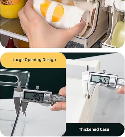 Soda Can Rack Auto Rolling Cold Box Organizer Drink Dispenser Bin Clear PET Holder Unit Kitchen Pantry Tidy Box Item 2 Tier Set Piece For Cooler Home Room Systems Tool