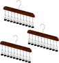 10-Clip Hanging Closet Organizer, Space Saving Pants Hanger with Adjustable Clips, Multi-Layer Garment Rack for Ties, Scarves, Belts, Clothes Storage(3*Vintage)