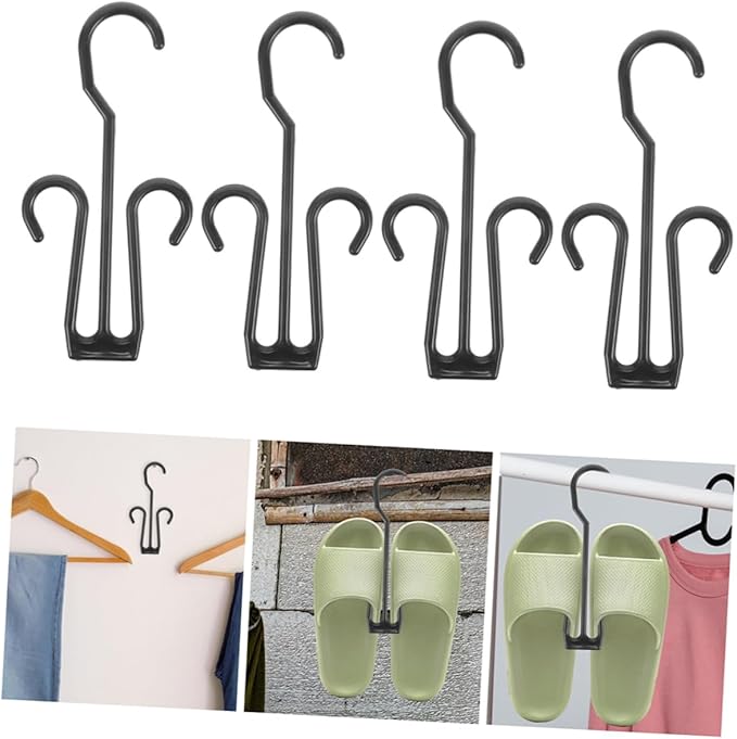 Luxshiny 25pcs Shoe Organizer Hanging Shoe Rack Storage Expandable Rack Portable Stackable Shelves Hanger Clips Closet Organizer