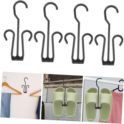 Luxshiny 25pcs Shoe Organizer Hanging Shoe Rack Storage Expandable Rack Portable Stackable Shelves Hanger Clips Closet Organizer