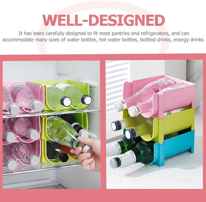 Luxshiny 3pcs Stackable Plastic Beer Organizer Rack Stylish Beverage Can Holder for Refrigerator Soda Can Dispenser for Fridge Efficient Storage for Home Bar and Restaurant