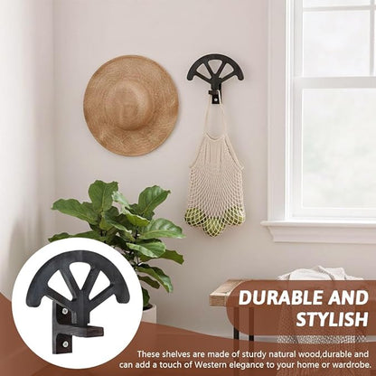 2 PCS Cowboy Hat Rack Holder, 3-Speed Adjustable Western Hat-Display,Wooden Cowboy Hat-Wall Mount Stand for Wall Can Keeps Original Shape of Hats,for Storage Fedoras Hats