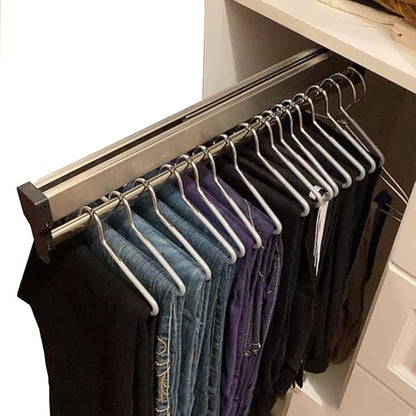 Closet Clothes Hanger Rail,Pull-Out Closet Rod 30-60cm,Wardrobe Clothing Rail,Closet Organizer Rack for Pants and Coat (350MM/13.7INCH)