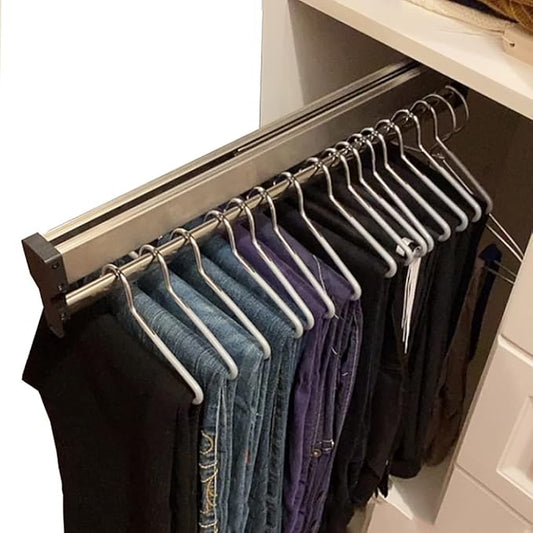 Closet Clothes Hanger Rail,Pull-Out Closet Rod 30-60cm,Wardrobe Clothing Rail,Closet Organizer Rack for Pants and Coat (300MM/11.8INCH)