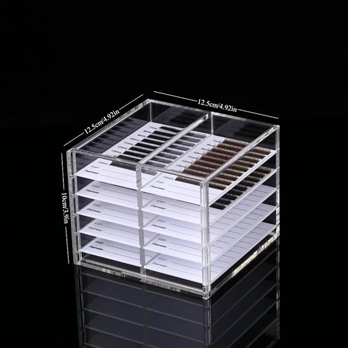 10 Layers Acrylic Eyelash Storage Organizer, Cosmetic Makeup Container Box, Clear Case Cabinet Display Used for Eyelash Storage and Eyelash Salons (10 Layers Type A)