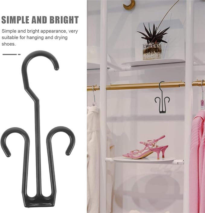 SEWACC 25pcs Plastic Shoe Hooks Hanging Shoe Organizer Drying Rack Shelf for Wall Closet Storage Home Use